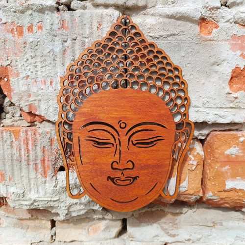 Buddha fej falikép - pácolt